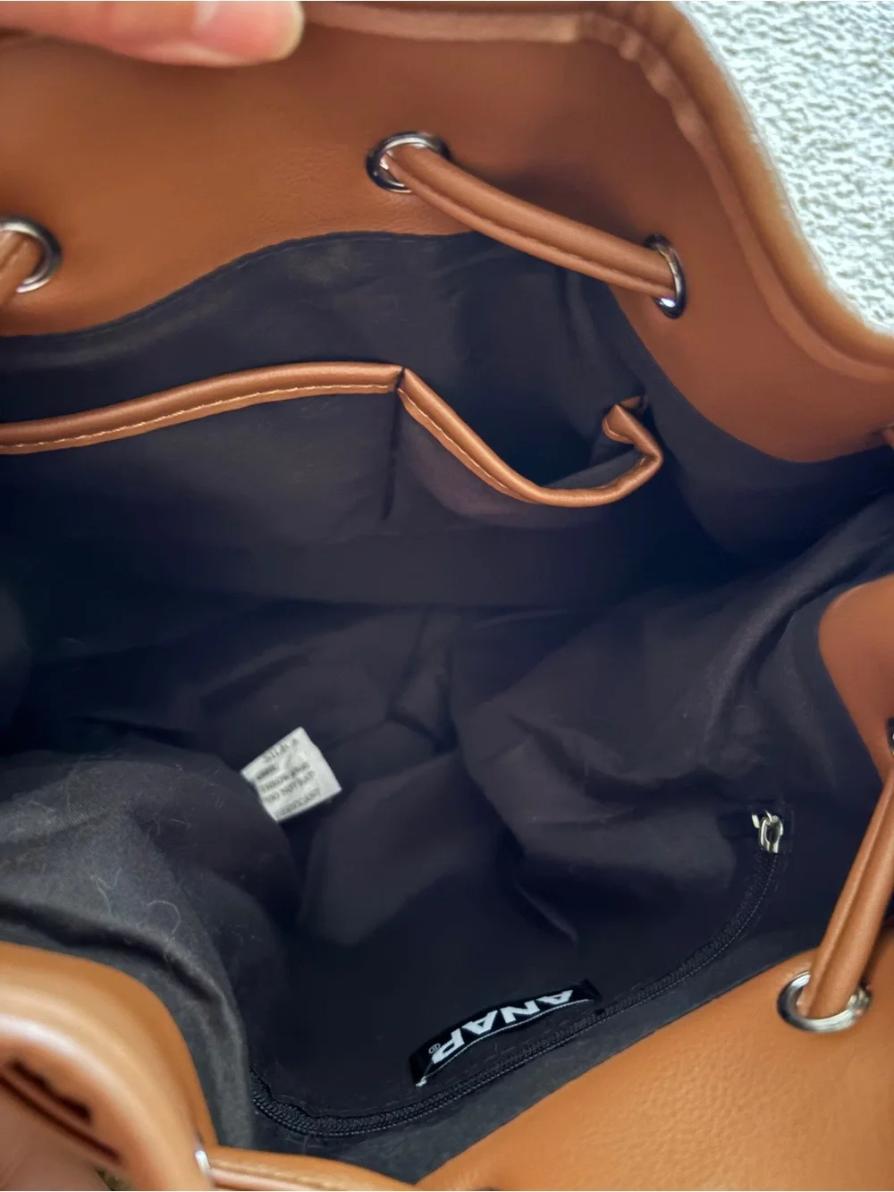 Japan brand ANAP brown backpack bag with side pockets